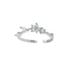 Anillo Estrella Brillante de Diamante para Mujer, Lujo Accesible Diseño de Nicho, Apertura de Moda y Exquisita, Anillo Ajustable, Anillo de Diamante para Boda