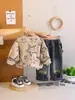 Conjunto de Dos Piezas para Niños con Estampado de Estrellas, Manga Larga, Primavera y Otoño, Ropa Infantil Casual y Moderna