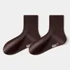 Meias masculinas de inverno e outono com íons de prata antibacterianos, de corte reto, absorventes de suor e respiráveis, de cano médio, meias masculinas antibacterianas de Zhuji
