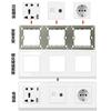 Accesorios de enchufe de interruptor de pared tipo 86 transfronterizos, marco de vidrio blanco y 52 módulos funcionales se pueden combinar libremente