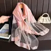 Bufanda Delgada de Imitación Seda Estilo Nuevo para Mujer, Primavera y Verano, Mariposa Perla Hecha a Mano, Moda de Lujo Ligero, Chal Caliente con Perlas Transfronterizo