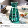 Vaso Vidro Transparente Sala de Estar Arranjo de Flores Escandinavo Hidropônico Bambu Rico Moderno Simples Garrafa de Flor Seca Cultura em Água Rabanete Verde Grande