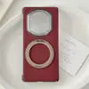 Eixo Central Dobrável Adequado para Huawei Matex7 Capa de Celular de Couro Liso com Fivela de Anel Metálico Suporte Giratório de 360 Graus