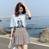 Falda blanca plisada para mujer, estilo verano, minifalda negra de cintura alta en línea A para mujeres petite, gris 2025 talla grande para mujeres de talla grande