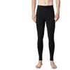 Calça térmica masculina sem costura, calça de outono de camada única com forro de fleece, calça térmica de algodão, camada de base slim fit
