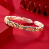 Pulsera de Plata de Ley con Flores Estilo Palacio para Mujer Plata Pura 9999 Nueva Chinoiserie Esmalte Elegante Regalo de Alto Valor para Novia