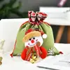 Bolsa de Tote Navideña Creativa con Muñeco 3D, Bolsa para Dulces, Varias Bolsas de Manzana, Bolsa con Cordón, Tela para Bolsa de Regalo Decorativa