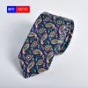 Gravata masculina estreita pequena de algodão estampada Moda europeia e americana casual gola noivo padrinho fabricante personalidade 6cm