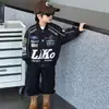 Chaqueta de Motociclista para Niños de Primavera y Otoño, Chaqueta Elegante y Moderna Estilo Coreano para Niños, Chaqueta de Béisbol para Niños Pequeños para Comercio Exterior