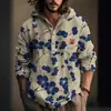 Moda 2024 primavera y otoño estación independiente venta caliente tinta arte japonés impresión 3D lino con capucha jersey de manga larga