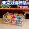 Estante Transparente de Acrílico Personalizado para Copas de Vino para Bar, Estante de Almacenamiento para Copas de Cóctel de 6 Agujeros, Estante para Vasos de Fiesta