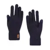 Guantes cálidos para hombre para invierno con pantalla táctil, forrados de felpa, gruesos, antideslizantes, para conducir, a prueba de frío, guantes de punto de lana para hombre