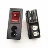 Enchufe de alimentación AC dos en uno C14 palabra 8 palabra DB enchufe de entrada para electrodomésticos tipo tarjeta IEC interruptor de doble cinturón de seguridad