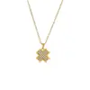 Collar para Mujer, Estilo Vintage Transfronterizo Flor Circonita Acero de Titanio Collar, Accesorio de Diseño Elegante, Cadena para Clavícula de Mujer al por Mayor
