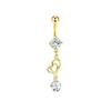 Novo best-seller da Amazon prego de umbigo dourado variedade de cobre cravejado zircônia anel de umbigo de prata piercing de aço inoxidável fivela de umbigo