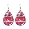Venta Caliente Europea y Americana Copo de Nieve Navideño 20 Pares de Pendientes de Cuero Set Pendientes de Cuero con Cuadros Rojos y Gota de Agua Accesorios Festivos