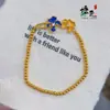 Nuevo Pulsera de Ábaco con Esmalte Iris Color Oro Arena, Exquisita y Versátil, Lujo Accesible y Pulsera de Gama Alta, Mismo Estilo que la Tienda de Oro