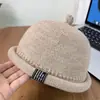 Chapéu de Lã com Aba Enrolada para Mulheres, Chapéu de Malha Quente Estilo Melon Skin para Outono e Inverno, Chapéu Patch Bico de Mamadeira Estilo Japonês Street Fashion para Homens