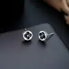 Brincos Cluster de Diamante Cheio de Novo Estilo Transfronteiriços para Homens, Modernos e Versáteis, Brincos de Flor de Íris em Forma de Cruz de Alto Padrão para Mulheres