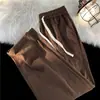 Calça Casual Reta de Veludo Cotelê Masculina Estilo Japonês Retrô Solta Versátil Cintura Solta Simples Durável Calça de Arrastar