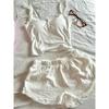 Pijama para Mujer con Tirantes y Almohadilla en el Pecho 2025 Nuevo Verano Encaje Lateral Chaleco Shorts Ropa de Exterior Traje Spice Girls Puro Deseo