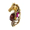 Broche Cabeça de Cavalo Novo Retrô Transfronteiriço Pino de Cavalo em Liga Acessórios do Zodíaco Animal Pino de Terno Masculino e Feminino Corsage