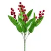Atacado Fruta Artificial de 5 Cabeças Cacho de Frutas de Natal Espuma de PVC Fruta da Fortuna Fruta Auspiciosa Flor Artificial Decoração Adereços