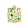 Estilo Pintura al Óleo Jardín de Monet Acero de Titanio Accesorios para Pendientes DIY Mujeres Mariposas Flores Joyería de Acero Inoxidable Colgante de Collar
