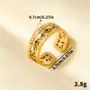 Anillo Abierto de Acero Inoxidable 304 Estilo Vintage Francés Estrella Luna Goteo de Aceite Anillo para Mujer Diseño de Nicho Sentido de Diseño Joyería en stock