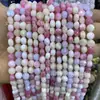 8mm Contas Redondas Facetadas de Pedra Natural Calcedônia Colorida Pedra Olho de Tigre Cristal Rosa Contas Artesanais Pulseira DIY Colar Pingente