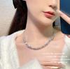 Collar de Gemas con Espinas Irregulares Brillantes Diseñador Chapado en Oro de 18K Hueso Zircón Gargantilla Pulsera