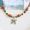 Collar de mariposa de cerámica de estilo étnico retro artístico, suministro de fábrica, colgante de nicho de estilo chino para mujer, collar a juego