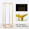 Decoração de Corredor Geométrica de Ferro Forjado Adereços de Casamento Estrutura Quadrada Tridimensional Ornamentos de Prisma Retangular Decoração de Suporte de Flores para Casamento Estrutura Quadrada de Ferro