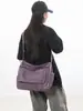 Bolsa Transversal Masculina e Feminina 2025 Novo Estilo Simples Grande Capacidade Lona Bolsa Transversal Ins Artística Versátil Mochila para Estudante Universitário