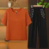 Ropa de Verano para Mujeres de Mediana Edad y Mayores, Atuendo de Abuela, Conjunto de Verano, Camiseta para Mamá, Manga Corta, Nuevo Estilo 2026, Ropa para Señoras Mayores