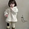 Chaqueta Infantil Cálida Estilo Otoño/Invierno para Niños y Niñas Sudadera con Capucha Forrada de Polar Estilo Coreano Conjunto Lindo