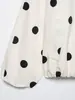 Chaqueta de Commuter Larga de Manga Larga Holgada con Lunares Grandes, Moda Francesa Elegante Casual, Nueva para Primavera y Otoño 2026, Estilo Europeo y Americano