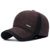 Chapéu Masculino de Inverno Quente com Aba para Pessoas de Meia-Idade e Idosos, Chapéu de Algodão para Pai e Avô Idosos, Proteção de Orelha com Forro de Lã, Boné de Basebol