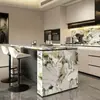 Atacado de grandes lajes de mármore de jade frio natural e luxuoso para bancadas, bancadas de ilha feitas sob medida, gabinetes de banheiro e paredes de hall de entrada de vilas
