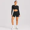 Conjunto Esportivo de Manga Curta com Costas Nuas Transfronteiriço para Mulheres com Bojos Top Fitness Roupa Esportiva ao Ar Livre Roupa de Yoga