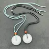 Colgante de hebilla de seguridad de jade blanco sintético, cuerda de collar de hebilla de seguridad de jade blanco sintético, colgante de cuerda para collar, todo a juego, para hombres y mujeres, de tirar y empujar, venta al por mayor