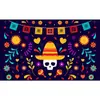 Tela de fondo para el Día de Muertos, decoración de ambiente para fiestas de festivales mexicanos, a prueba de viento, impermeable, que no se decolora Tela de fondo para el Día de Muertos