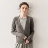 Suéter de Cachemira Suave y Holgado de Dos Piezas Falsas de Moda para Mujer con Cuello en V Grande, Tejido de Bloques de Color Moderno y que Reduce la Edad