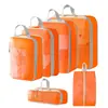 Set de 10 Bolsas de Almacenamiento de Viaje de Compresión Cuidadosamente Seleccionadas, Bolsa de Almacenamiento de Malla con Cordón para Empacar por Separado, Bolsa Organizadora para Equipaje, Maquillaje y Artículos de Tocador