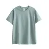 Camiseta Artesanal de Tejido de Barril 100% Algodón para Hombres y Mujeres, Sin Costuras Laterales, Top de Punto Transpirable, Fuerte Fabricante OEM, Venta al por Mayor OEM