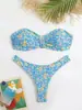 Nuevo Bikini de Dos Piezas para Mujer Traje de Baño Dividido con Top Tipo Tubo Estampado Venta Transfronteriza Amazon