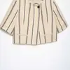 Comercio Exterior Europeo Ropa de Mujer al por Mayor AliExpress Verano Nuevo Simple Versátil Rayas Blazer de Cinco Mangas