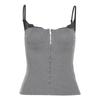 2024 Estilo Europeu e Americano Transfronteiriço Verão Novo Feminino Cor Sólida Slim-fit Moda de Rua Alça Única Costas Nuas Sexy Regata para Mulheres