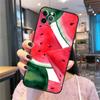 Funda para teléfono móvil con diseño de sandía, color verde fresco y tierra roja, compatible con iPhone 15.