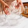 Bowl de Vidrio Resistente a Altas Temperaturas para Conservar, Redondo, Apto para Microondas, con Tapa de PP, Caja Simple para Conservar, Juego de Tazones para el Hogar, Redondo